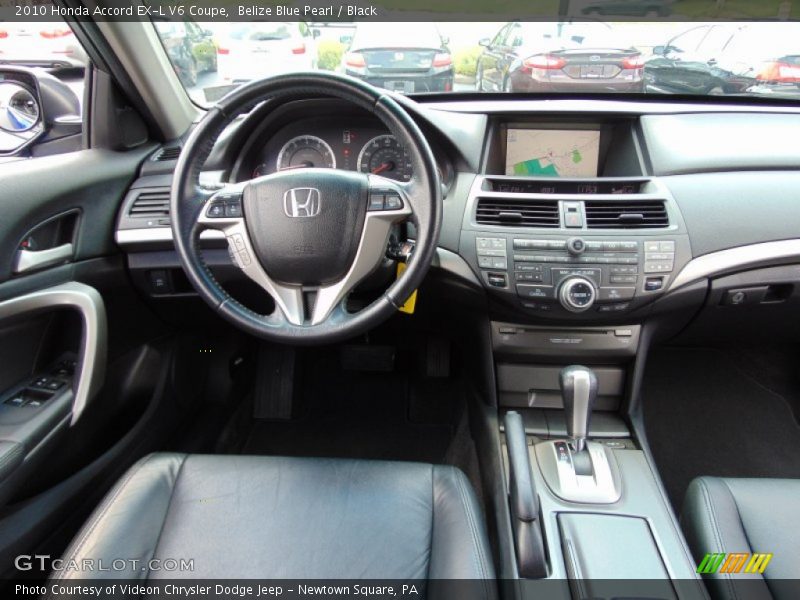 Belize Blue Pearl / Black 2010 Honda Accord EX-L V6 Coupe