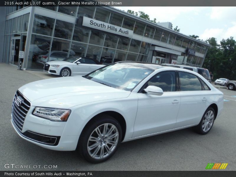 Glacier White Metallic / Nougat Brown 2016 Audi A8 L 3.0T quattro