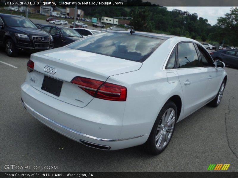 Glacier White Metallic / Nougat Brown 2016 Audi A8 L 3.0T quattro