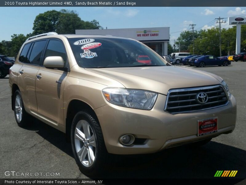 Sandy Beach Metallic / Sand Beige 2010 Toyota Highlander Limited 4WD