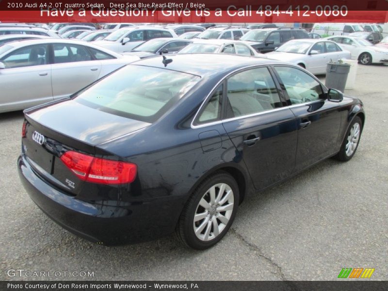 Deep Sea Blue Pearl Effect / Beige 2010 Audi A4 2.0T quattro Sedan