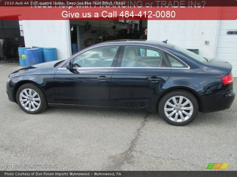 Deep Sea Blue Pearl Effect / Beige 2010 Audi A4 2.0T quattro Sedan