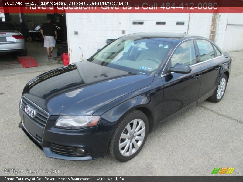 Deep Sea Blue Pearl Effect / Beige 2010 Audi A4 2.0T quattro Sedan