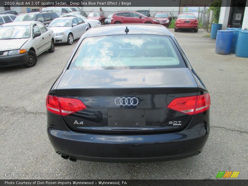 Deep Sea Blue Pearl Effect / Beige 2010 Audi A4 2.0T quattro Sedan