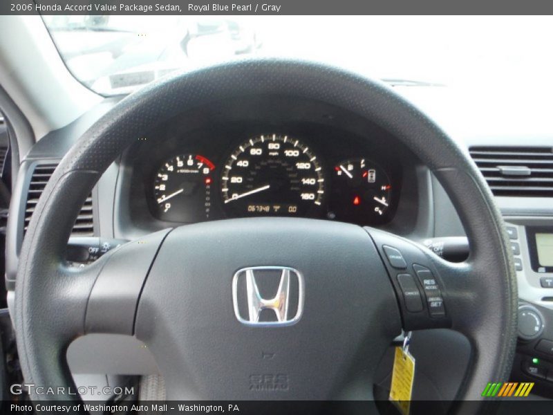 Royal Blue Pearl / Gray 2006 Honda Accord Value Package Sedan