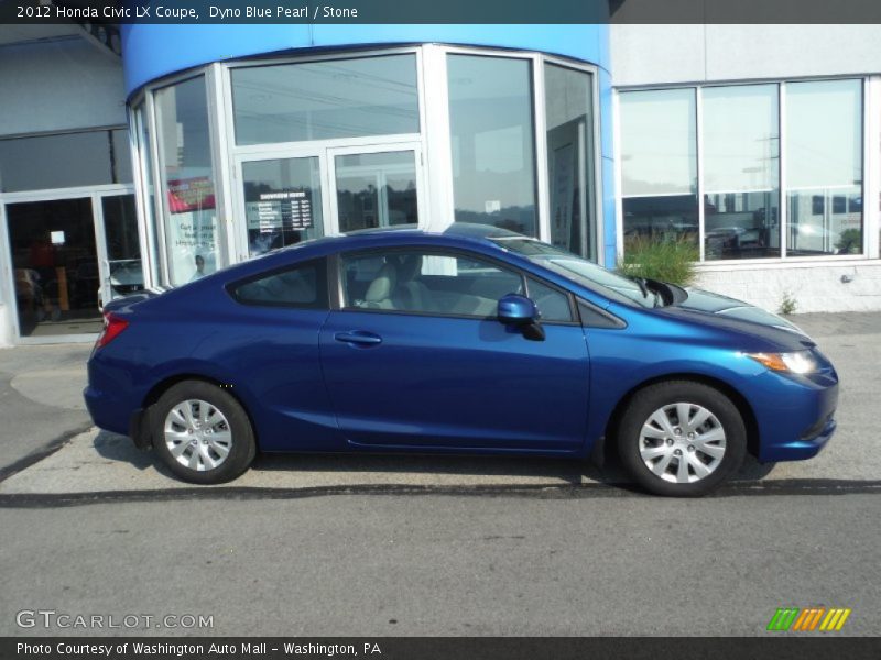 Dyno Blue Pearl / Stone 2012 Honda Civic LX Coupe