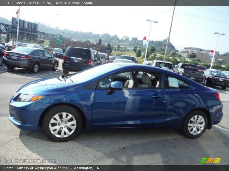 Dyno Blue Pearl / Stone 2012 Honda Civic LX Coupe
