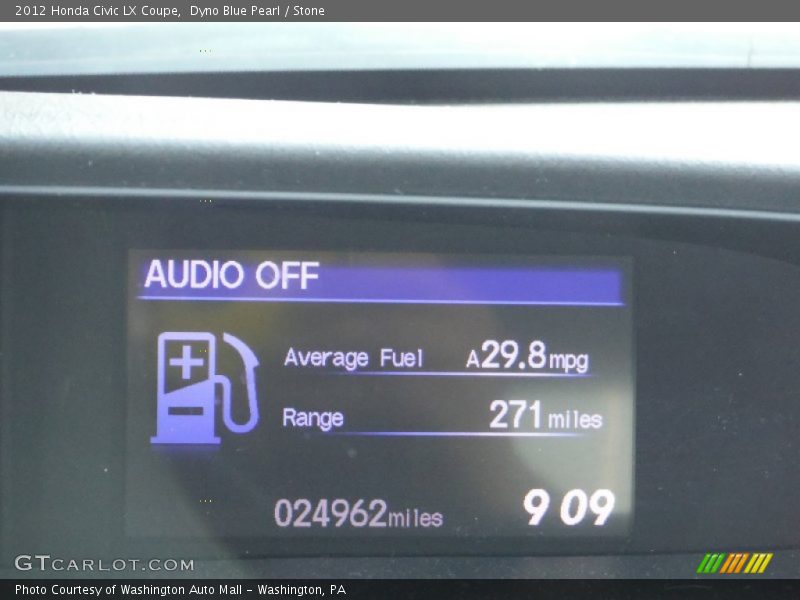 Dyno Blue Pearl / Stone 2012 Honda Civic LX Coupe