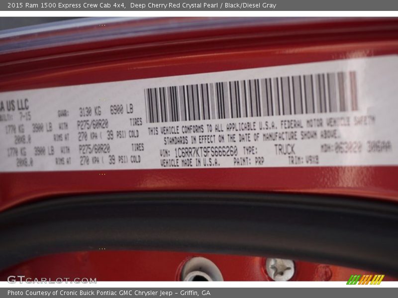 Deep Cherry Red Crystal Pearl / Black/Diesel Gray 2015 Ram 1500 Express Crew Cab 4x4