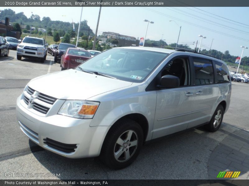 Bright Silver Metallic / Dark Slate Gray/Light Shale 2010 Dodge Grand Caravan SE Hero