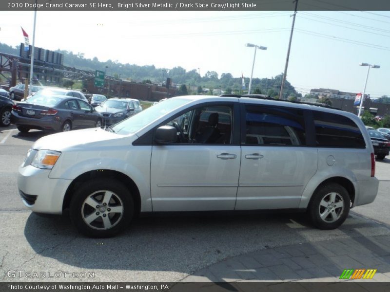 Bright Silver Metallic / Dark Slate Gray/Light Shale 2010 Dodge Grand Caravan SE Hero