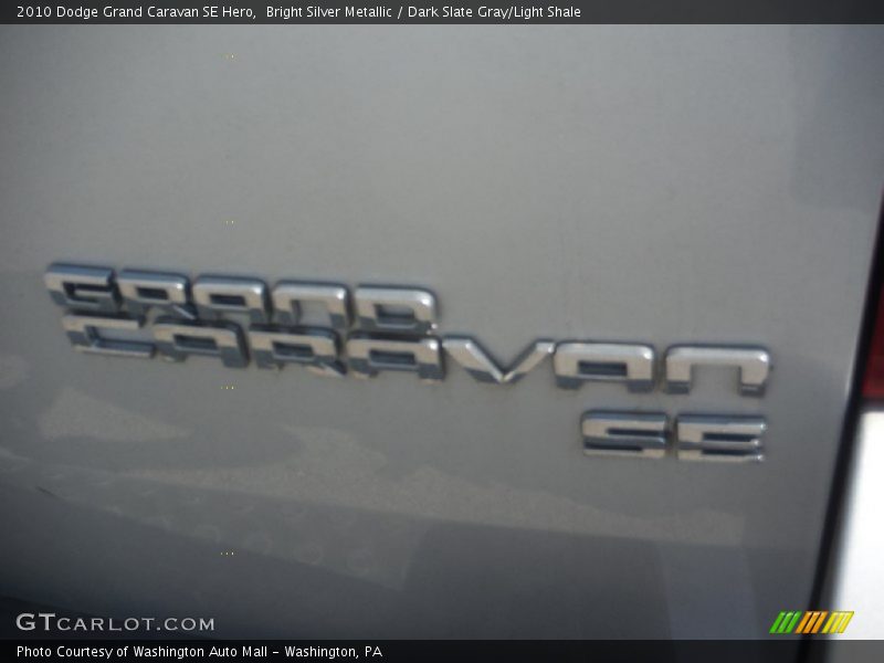 Bright Silver Metallic / Dark Slate Gray/Light Shale 2010 Dodge Grand Caravan SE Hero