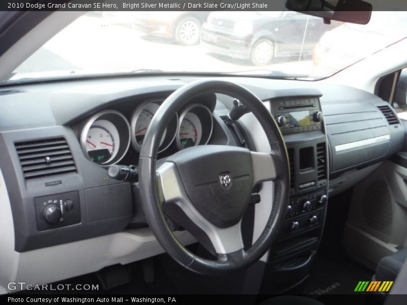 Bright Silver Metallic / Dark Slate Gray/Light Shale 2010 Dodge Grand Caravan SE Hero