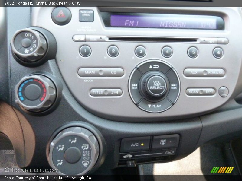 Crystal Black Pearl / Gray 2012 Honda Fit