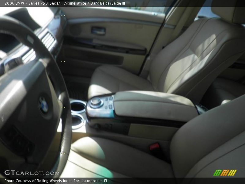 Alpine White / Dark Beige/Beige III 2006 BMW 7 Series 750i Sedan