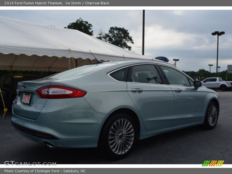 Ice Storm / Charcoal Black 2014 Ford Fusion Hybrid Titanium