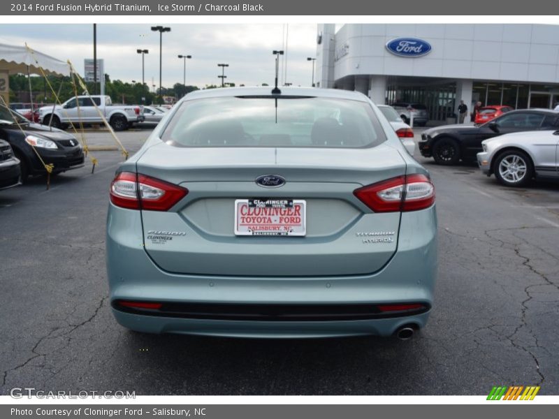 Ice Storm / Charcoal Black 2014 Ford Fusion Hybrid Titanium