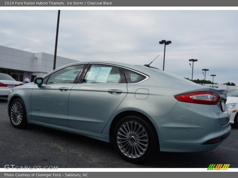 Ice Storm / Charcoal Black 2014 Ford Fusion Hybrid Titanium
