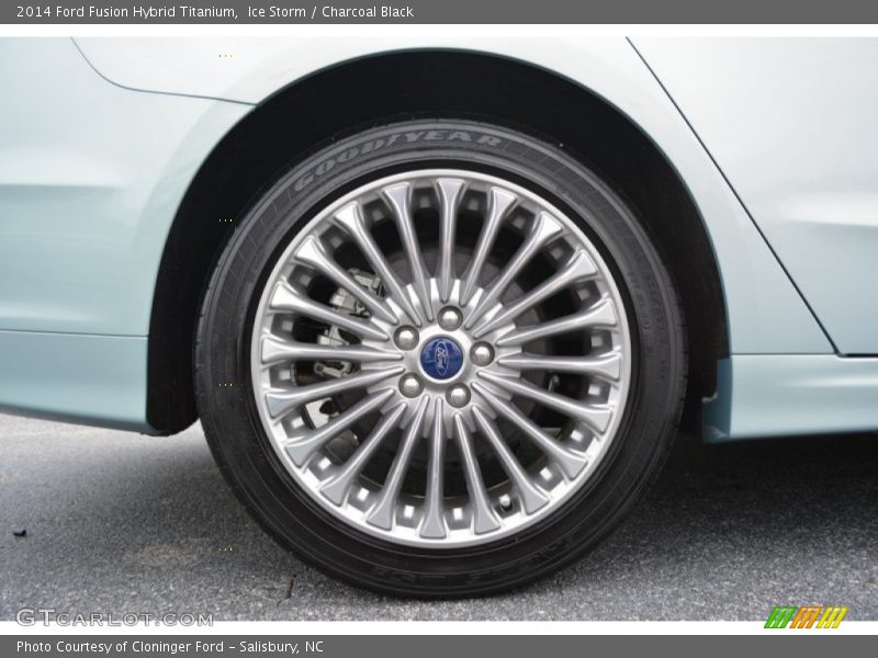Ice Storm / Charcoal Black 2014 Ford Fusion Hybrid Titanium