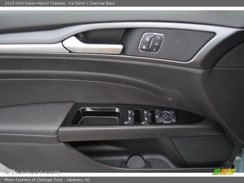 Ice Storm / Charcoal Black 2014 Ford Fusion Hybrid Titanium
