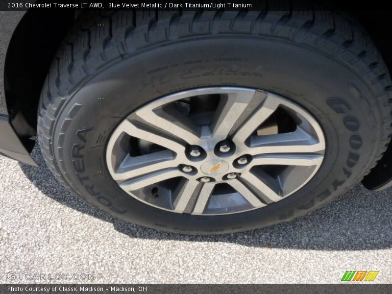 Blue Velvet Metallic / Dark Titanium/Light Titanium 2016 Chevrolet Traverse LT AWD