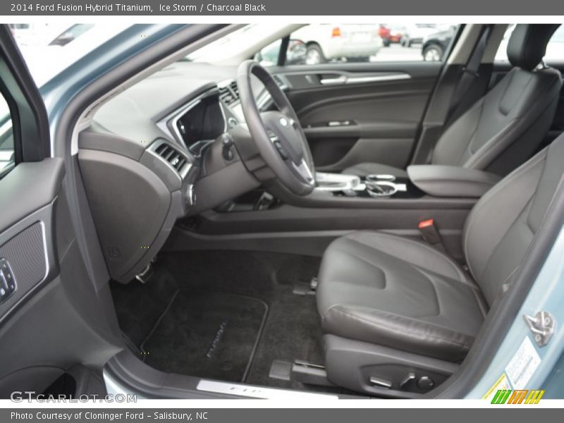 Ice Storm / Charcoal Black 2014 Ford Fusion Hybrid Titanium