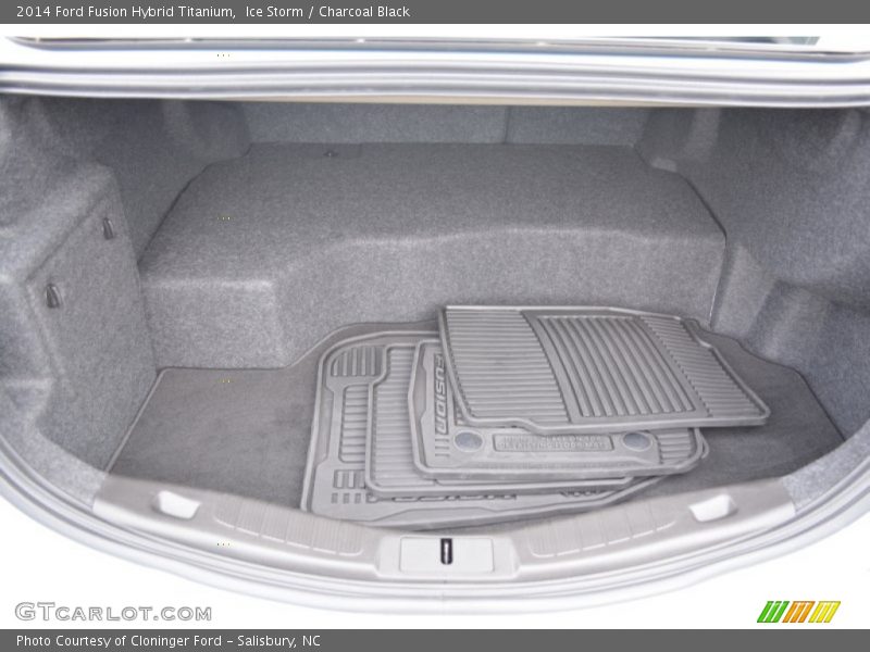 Ice Storm / Charcoal Black 2014 Ford Fusion Hybrid Titanium