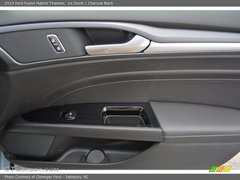 Ice Storm / Charcoal Black 2014 Ford Fusion Hybrid Titanium