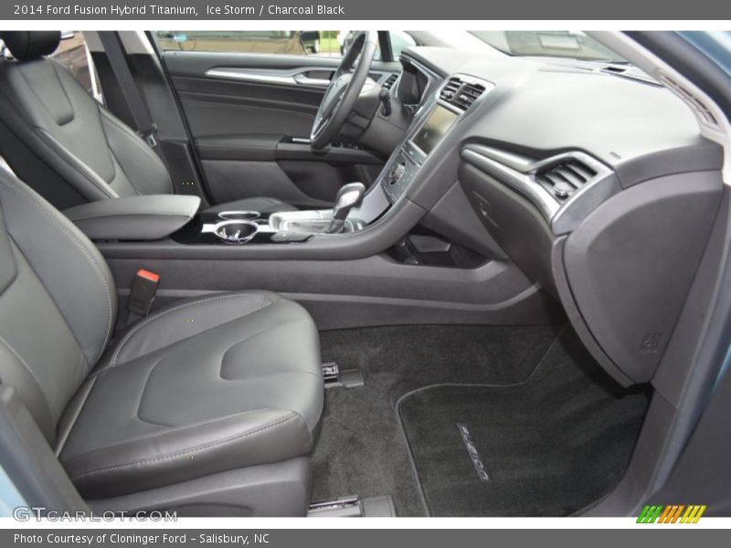 Ice Storm / Charcoal Black 2014 Ford Fusion Hybrid Titanium