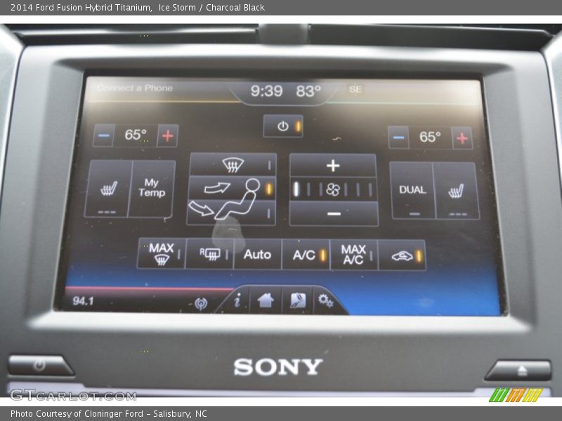 Ice Storm / Charcoal Black 2014 Ford Fusion Hybrid Titanium