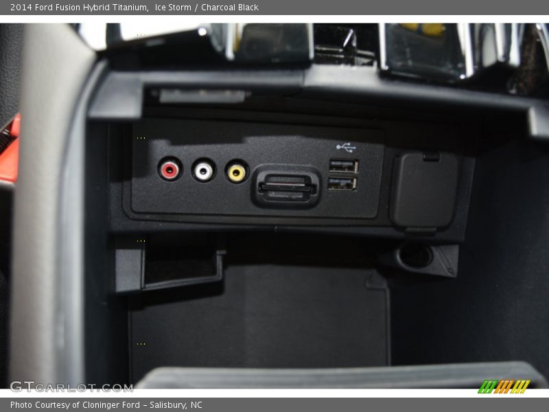 Ice Storm / Charcoal Black 2014 Ford Fusion Hybrid Titanium