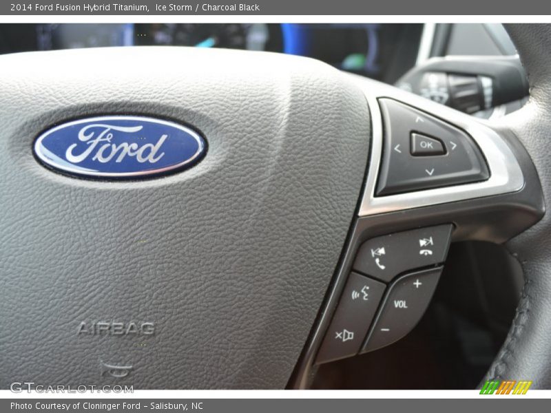 Ice Storm / Charcoal Black 2014 Ford Fusion Hybrid Titanium