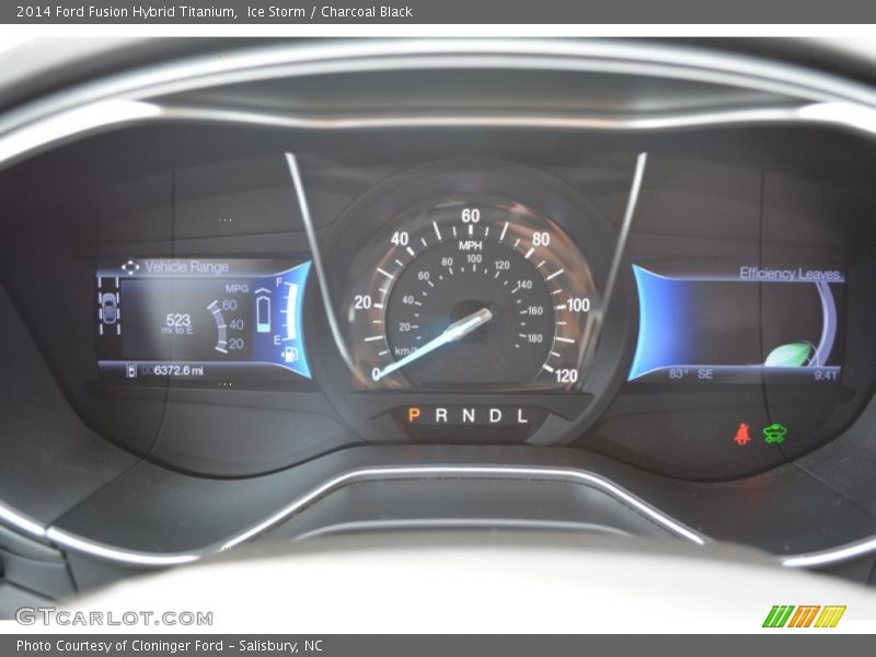 Ice Storm / Charcoal Black 2014 Ford Fusion Hybrid Titanium