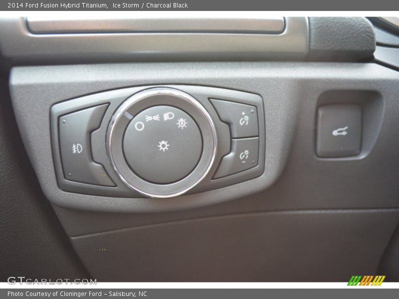 Ice Storm / Charcoal Black 2014 Ford Fusion Hybrid Titanium