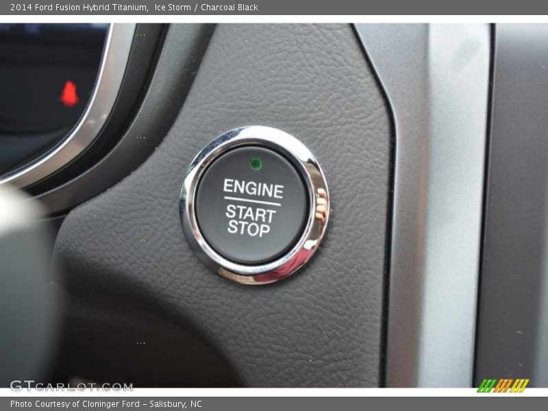 Ice Storm / Charcoal Black 2014 Ford Fusion Hybrid Titanium