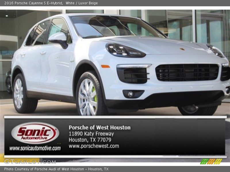 White / Luxor Beige 2016 Porsche Cayenne S E-Hybrid