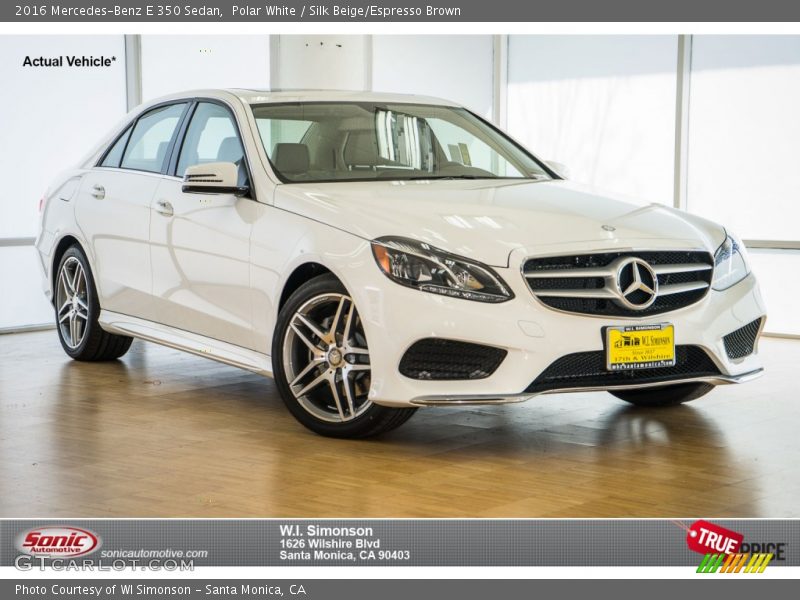 Polar White / Silk Beige/Espresso Brown 2016 Mercedes-Benz E 350 Sedan