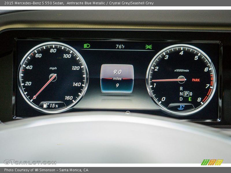 Anthracite Blue Metallic / Crystal Grey/Seashell Grey 2015 Mercedes-Benz S 550 Sedan
