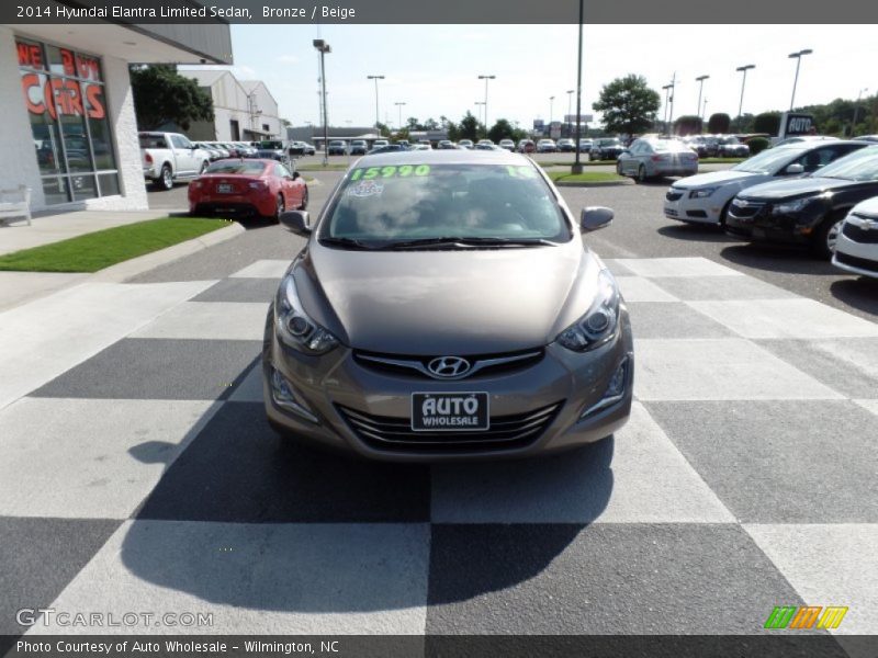 Bronze / Beige 2014 Hyundai Elantra Limited Sedan