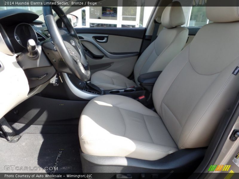 Bronze / Beige 2014 Hyundai Elantra Limited Sedan
