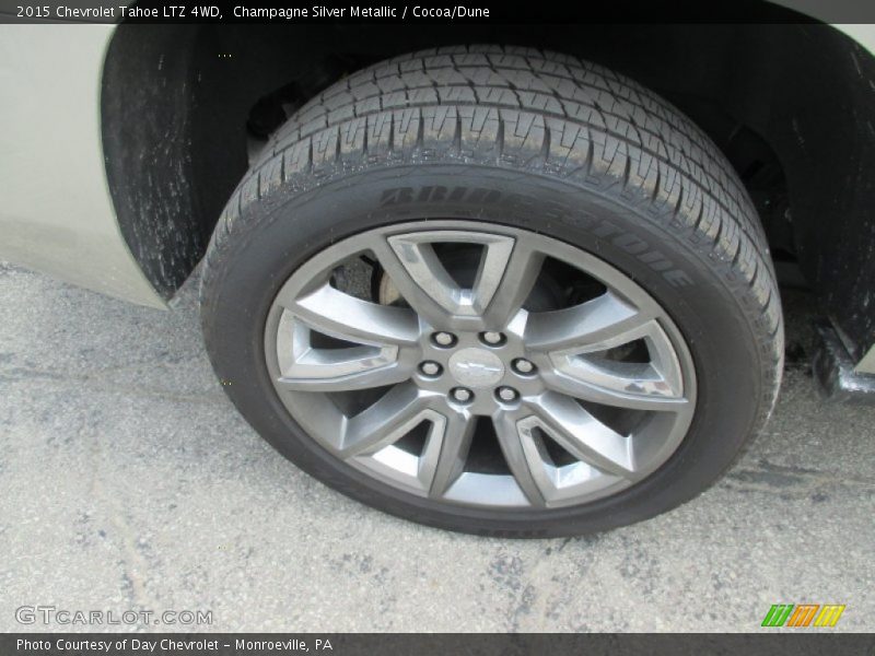 Champagne Silver Metallic / Cocoa/Dune 2015 Chevrolet Tahoe LTZ 4WD