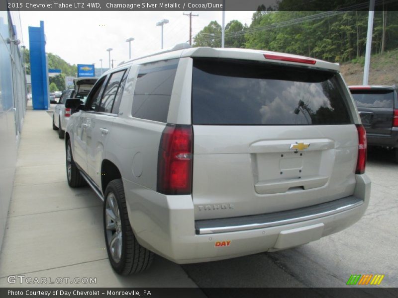 Champagne Silver Metallic / Cocoa/Dune 2015 Chevrolet Tahoe LTZ 4WD