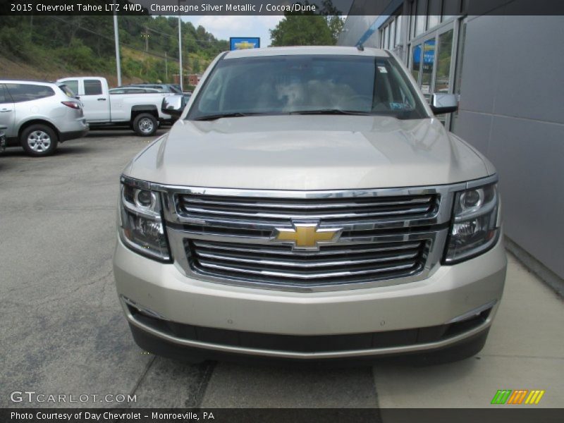 Champagne Silver Metallic / Cocoa/Dune 2015 Chevrolet Tahoe LTZ 4WD