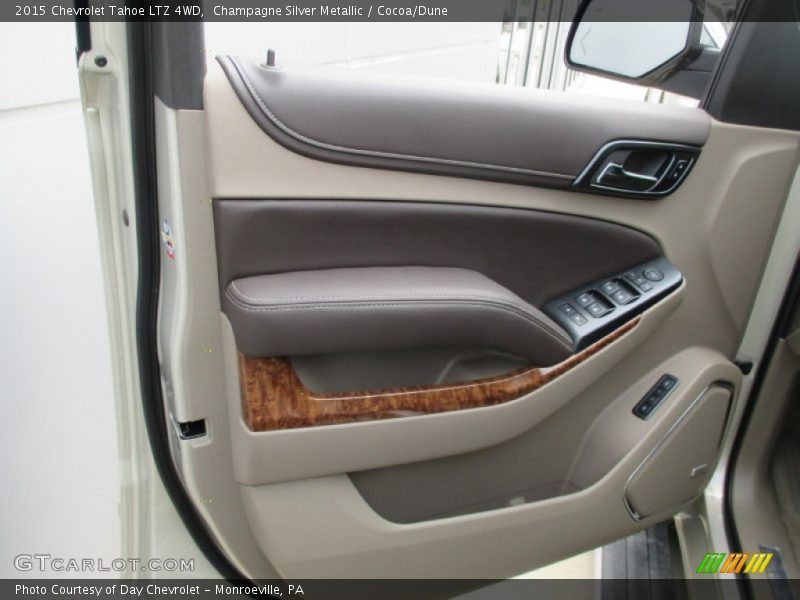 Champagne Silver Metallic / Cocoa/Dune 2015 Chevrolet Tahoe LTZ 4WD