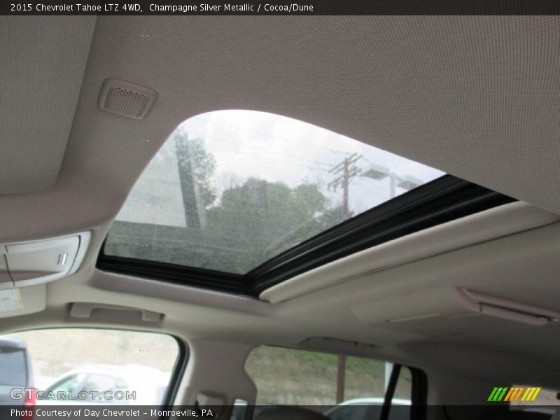 Champagne Silver Metallic / Cocoa/Dune 2015 Chevrolet Tahoe LTZ 4WD