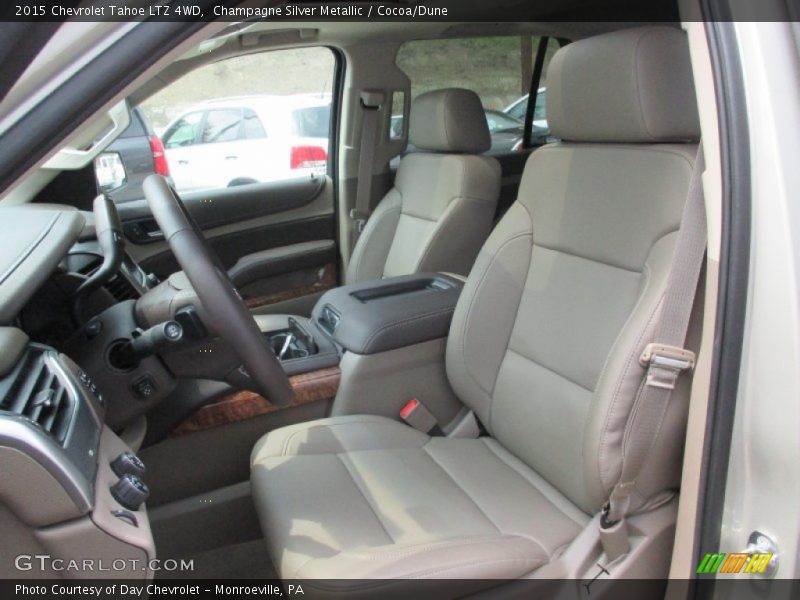 Champagne Silver Metallic / Cocoa/Dune 2015 Chevrolet Tahoe LTZ 4WD