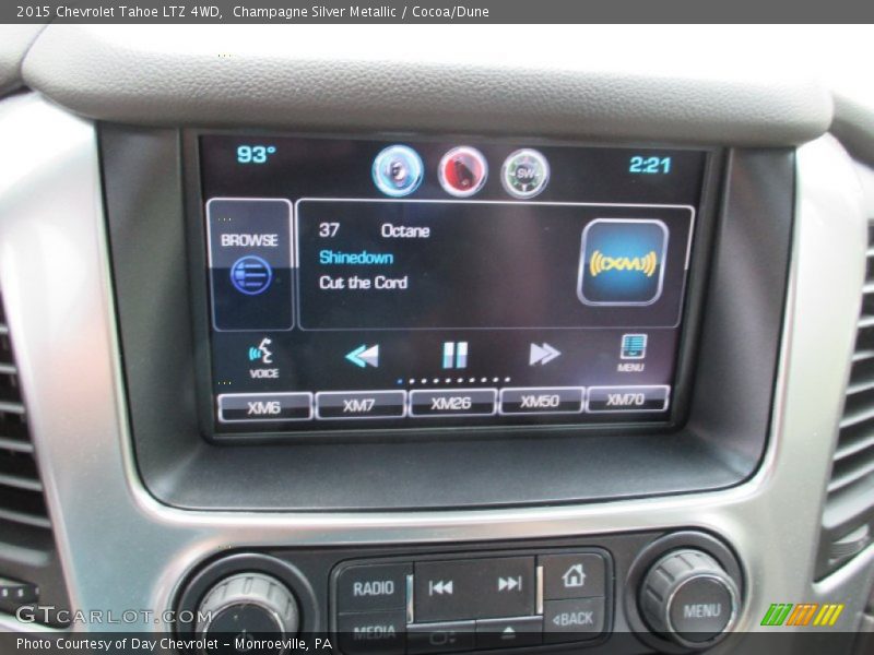 Champagne Silver Metallic / Cocoa/Dune 2015 Chevrolet Tahoe LTZ 4WD
