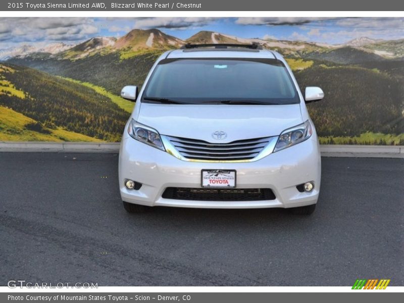 Blizzard White Pearl / Chestnut 2015 Toyota Sienna Limited AWD