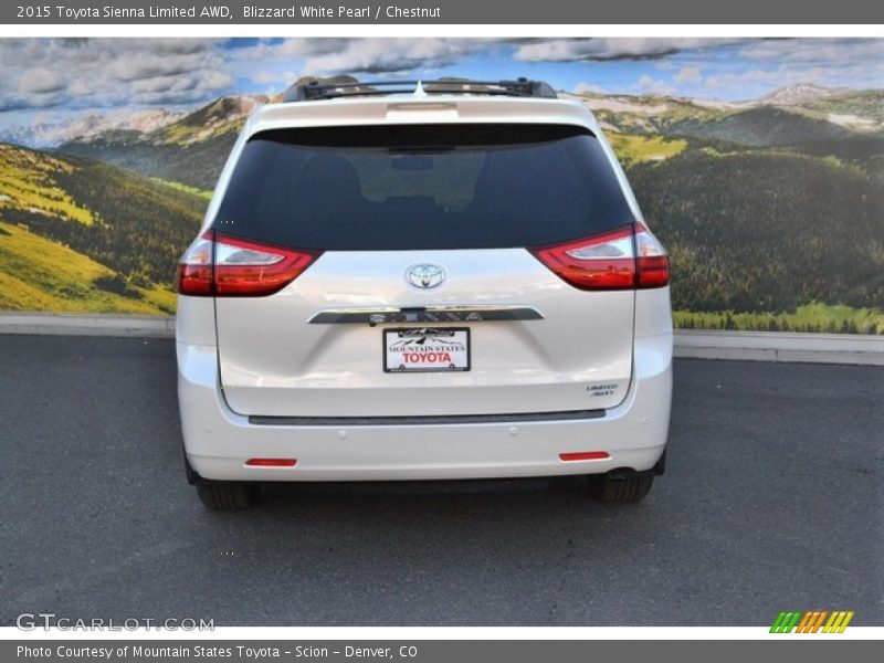 Blizzard White Pearl / Chestnut 2015 Toyota Sienna Limited AWD