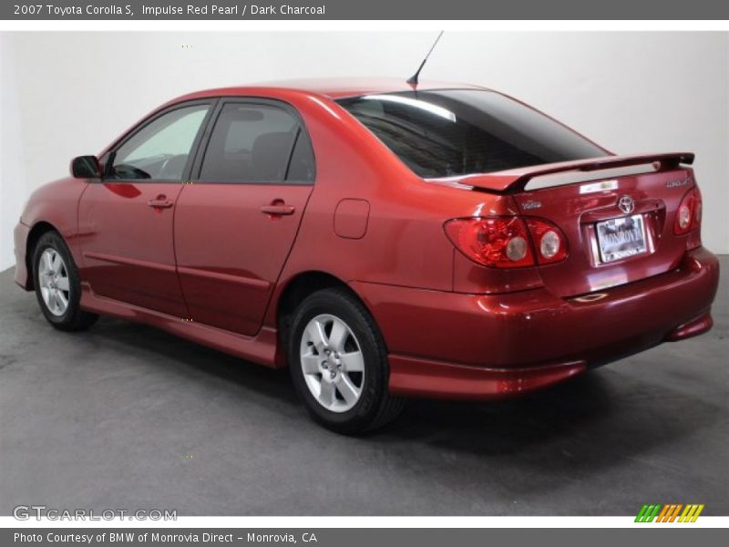 Impulse Red Pearl / Dark Charcoal 2007 Toyota Corolla S